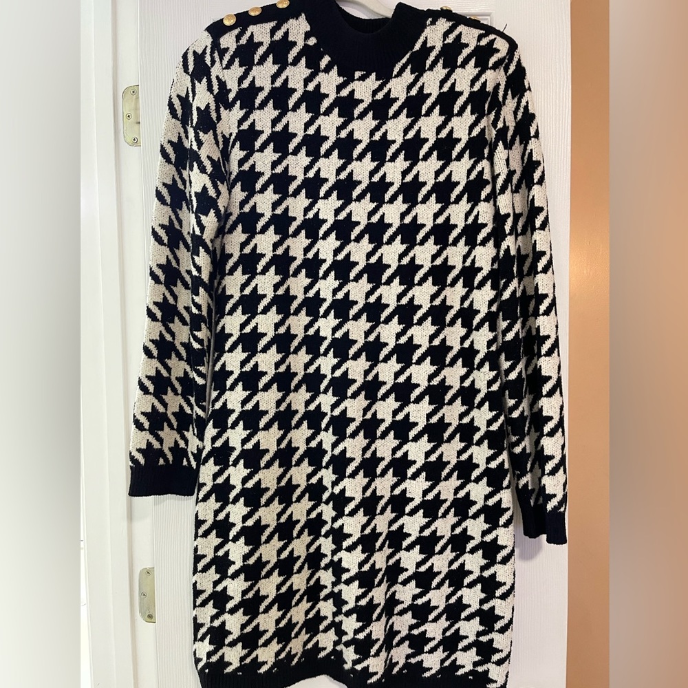 Houndstooth Sweater Dress - NEVER WORN